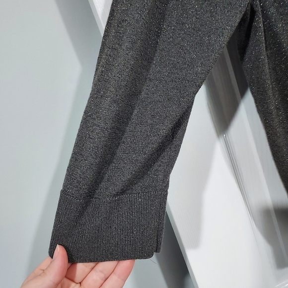 INC Woman Shimmery Gray Drape Open Front Cardigan in Size 2X - Picture 6 of 10